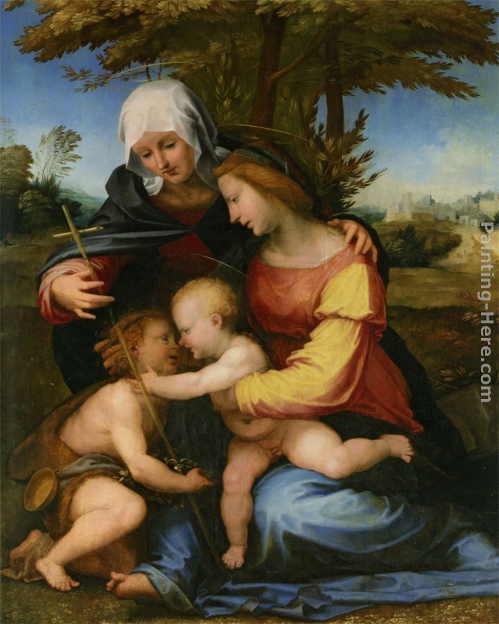 Fra Bartolommeo The Madonna and Child in a Landscape with Saint Elizabeth and the Infant Saint John the Baptist